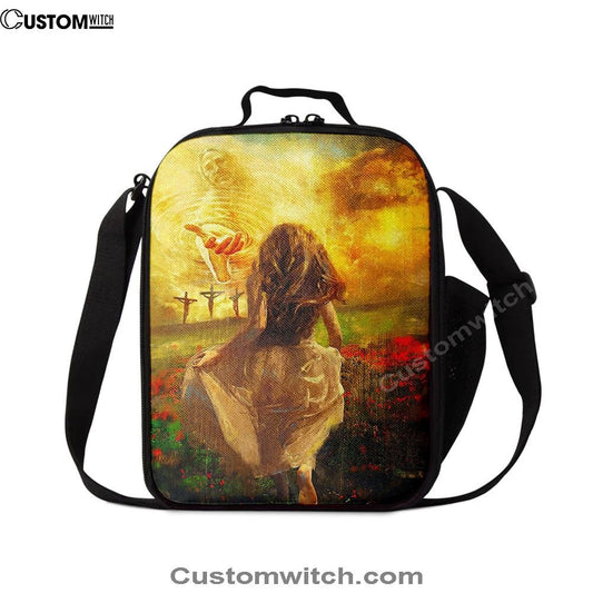 The Girl Running To God Lunch Bag For Men And Women, Spiritual Christian Lunch Box For School, Work