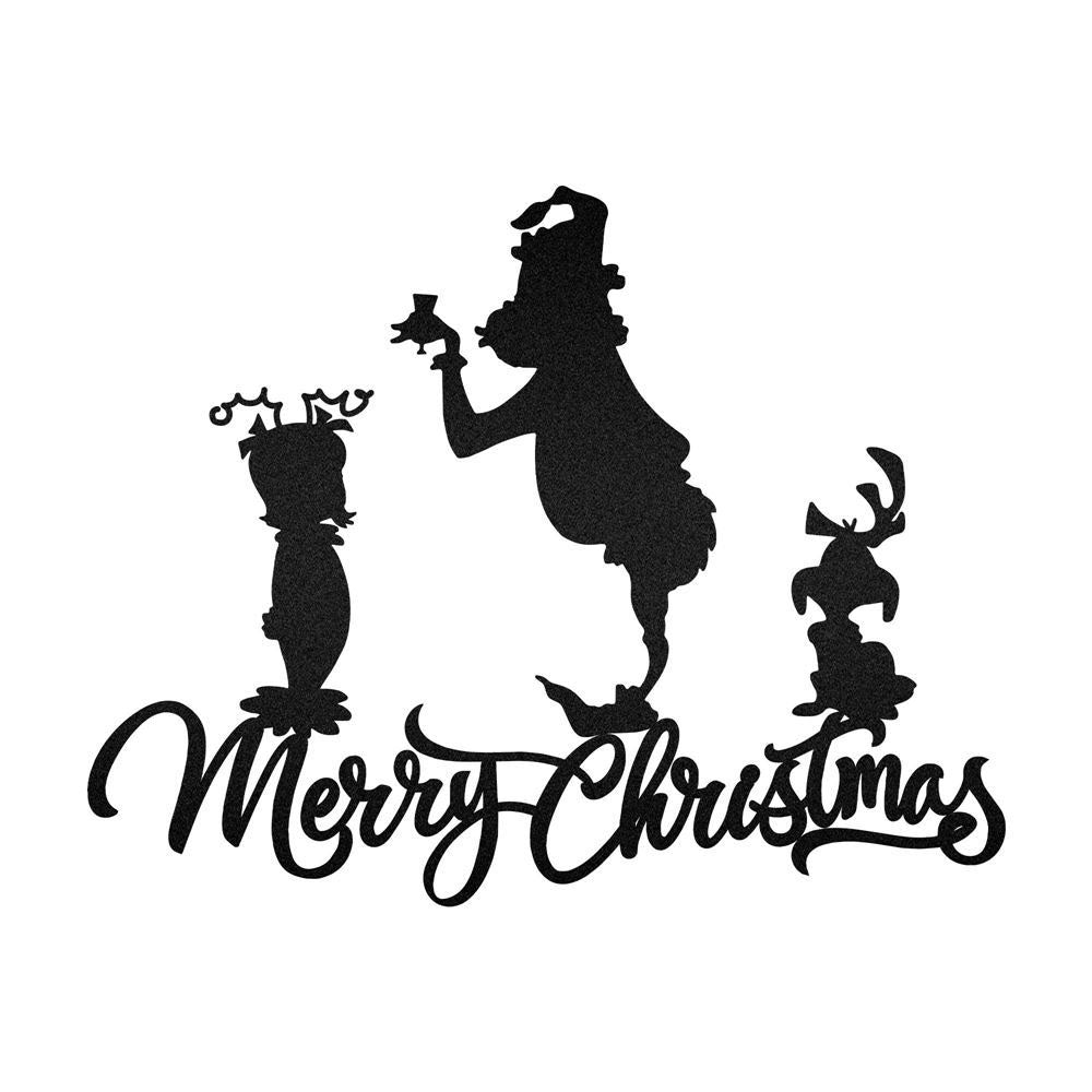 The Grinch Cindy Lou Who and Dog Max Merry Christmas Custom Neon Metal Sign, Christmas Gift, Christmas Home Decor Sign, Christmas Outdoor Metal Sign