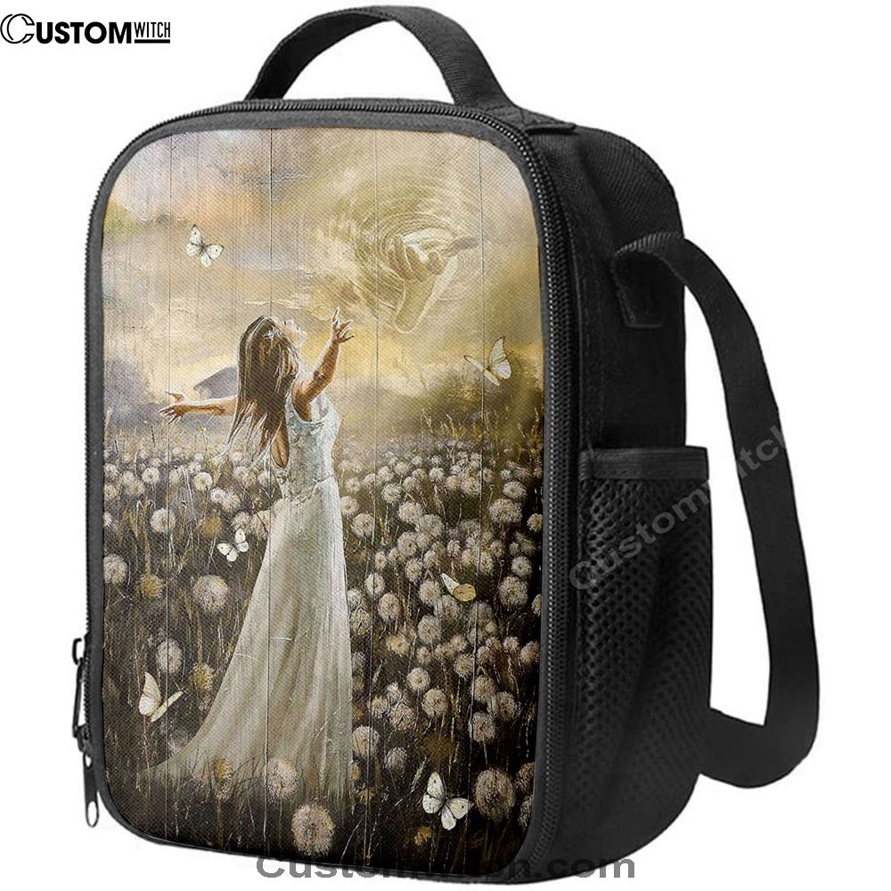 The Hand Of God Beautiful Girl Dandelion Field Lunch Bag For Men And Women, Spiritual Christian Lunch Box For School, Work