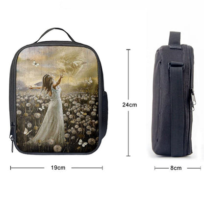 The Hand Of God Beautiful Girl Dandelion Field Lunch Bag For Men And Women, Spiritual Christian Lunch Box For School, Work