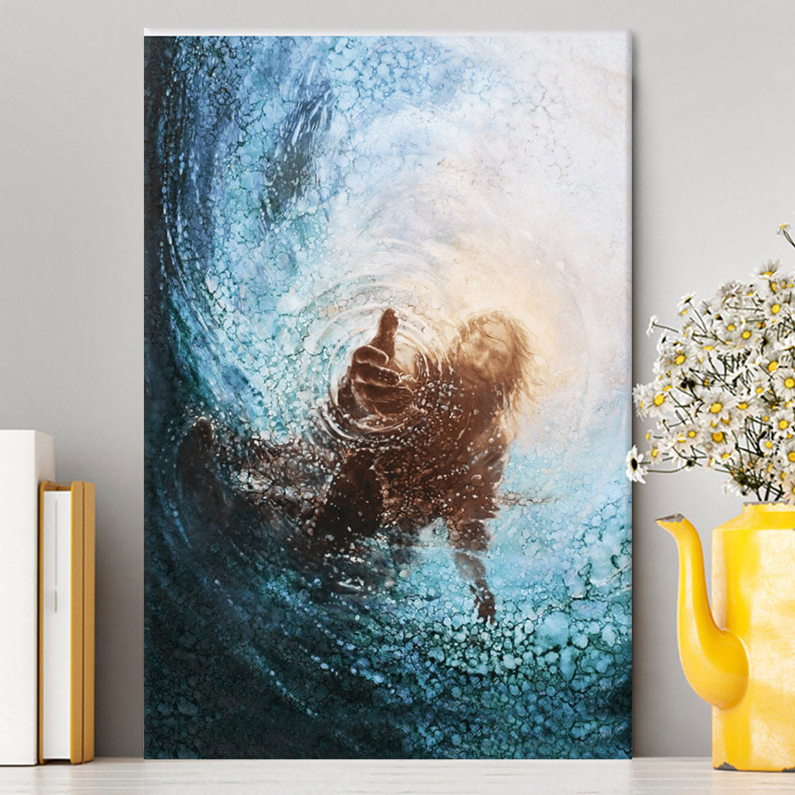 The Hand Of God In Water Canvas Prints - Christian Wall Decor - Bible Verse Canvas Art