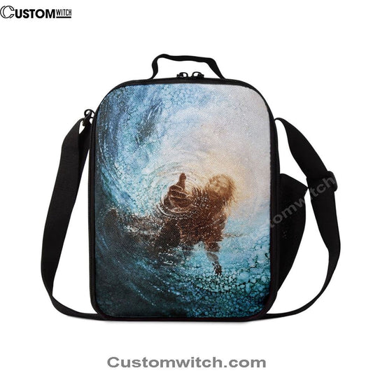 The Hand Of God In Water Lunch Bag For Men And Women, Spiritual Christian Lunch Box For School, Work