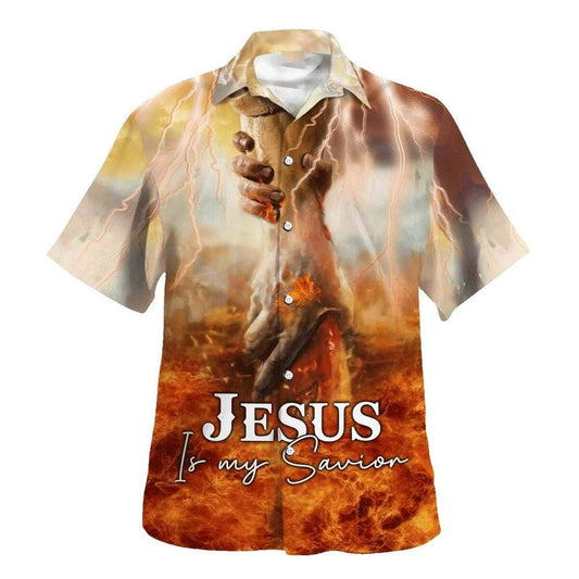 The Hand Of God Jesus Is My Savior Hawaiian Shirt For Men, Christian Hawaiian Shirt, Gift For Christian