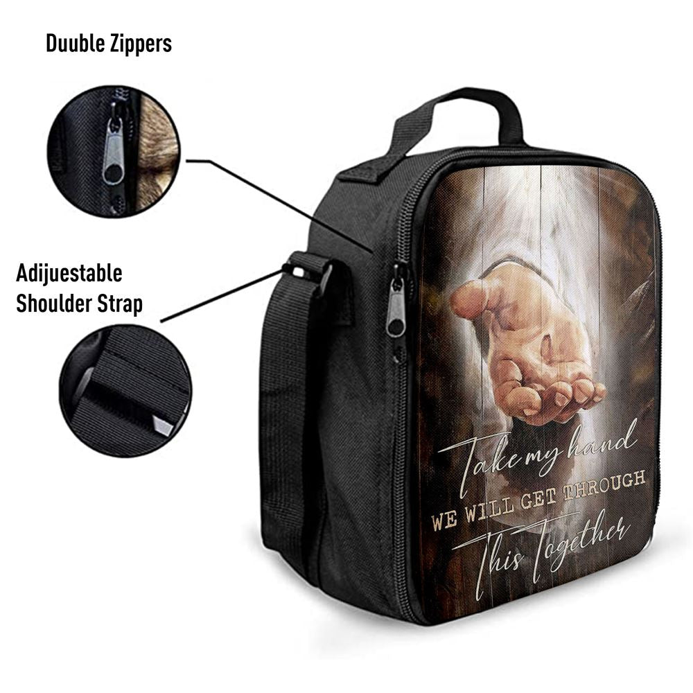 The Hand Of God Lunch Bag For Men And Women - Jesus Take My Hand Lunch Bag, Spiritual Christian Lunch Box For School, Work