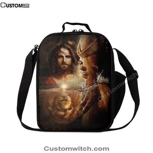 The Hand Of God Lunch Bag For Men And Women - Lion Of Judah Jesus Lunch Bag, Spiritual Christian Lunch Box For School, Work