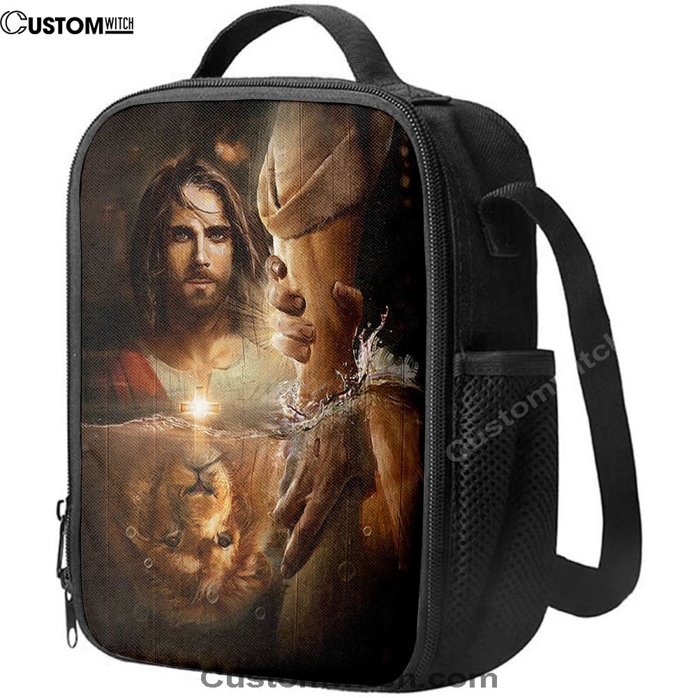 The Hand Of God Lunch Bag For Men And Women - Lion Of Judah Jesus Lunch Bag, Spiritual Christian Lunch Box For School, Work
