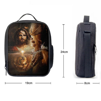 The Hand Of God Lunch Bag For Men And Women - Lion Of Judah Jesus Lunch Bag, Spiritual Christian Lunch Box For School, Work