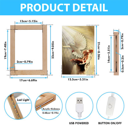 The Hand Of God Picture Jesus Hands Frame Lamp Prints - Bible Verse Decor - Scripture Art