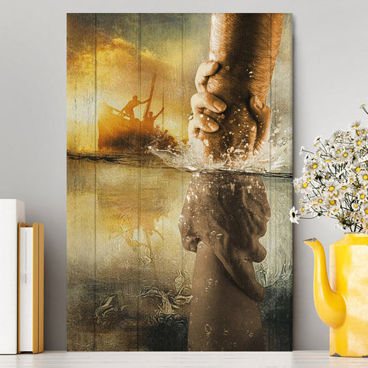 The Hand Of Jesus Ocean Canvas - Jesus Is Our Savior Canvas Prints - Jesus Christ Canvas Art - Christian Wall Decor