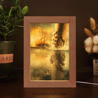 The Hand Of Jesus Ocean Frame Lamp - Jesus Is Our Savior Frame Lamp Prints - Jesus Christ Frame Lamp Art - Christian Decor