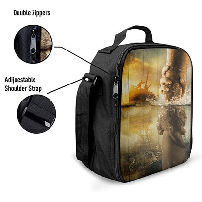 The Hand Of Jesus Ocean Lunch Bag For Men And Women - Jesus Is Our Savior Lunch Bag, Spiritual Christian Lunch Box For School, Work