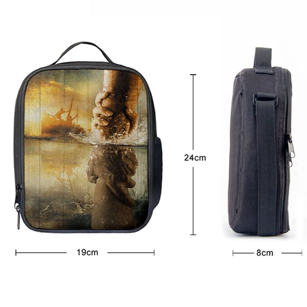 The Hand Of Jesus Ocean Lunch Bag For Men And Women - Jesus Is Our Savior Lunch Bag, Spiritual Christian Lunch Box For School, Work