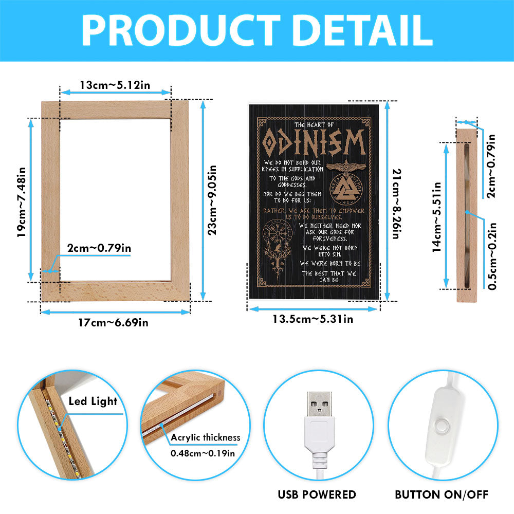 The Heart Of Odinism Frame Lamp Art - Christian Frame Lamp - Religious Gifts Night Light