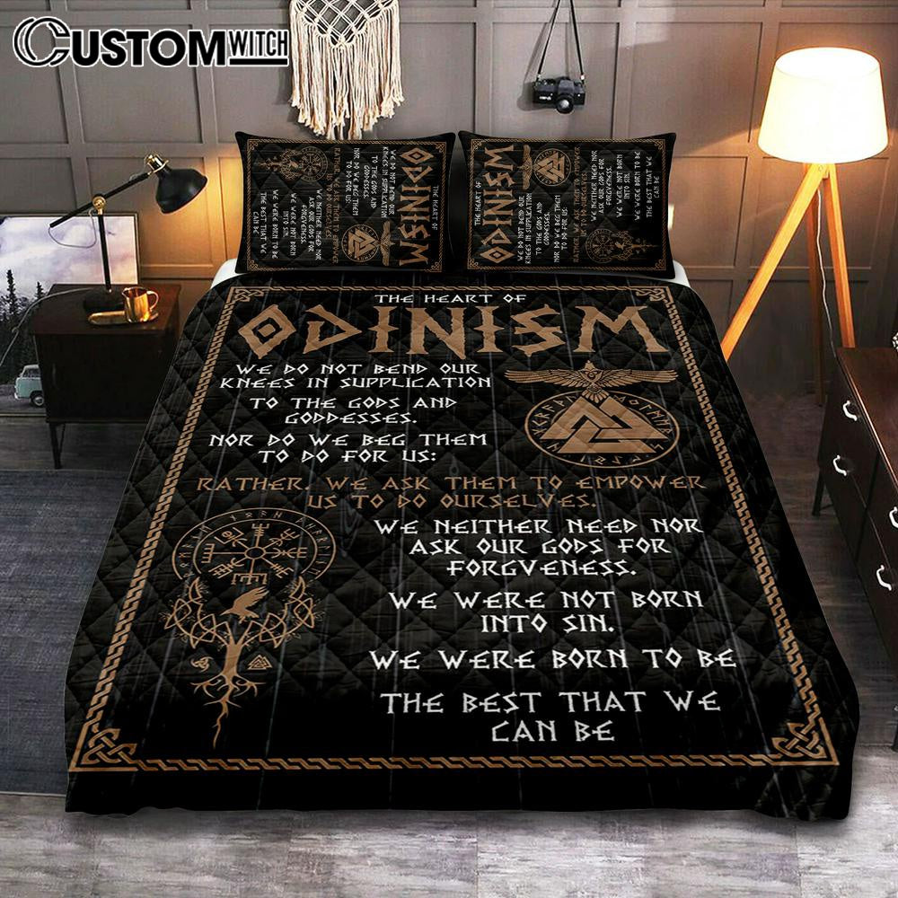 The Heart Of Odinism Quilt Bedding Set Bedroom - Christian Cover Twin Bedding Quilt Bedding Set - Religious Quilt Bedding Set Prints