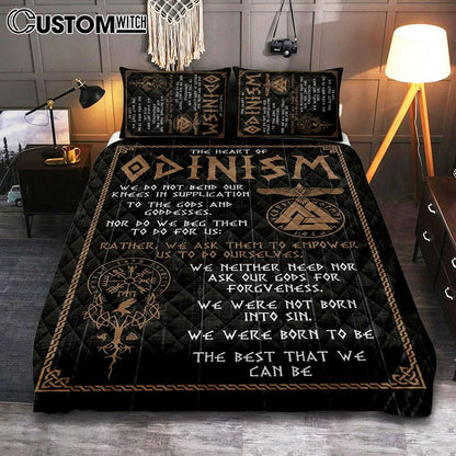The Heart Of Odinism Quilt Bedding Set Bedroom - Christian Cover Twin Bedding Quilt Bedding Set - Religious Quilt Bedding Set Prints