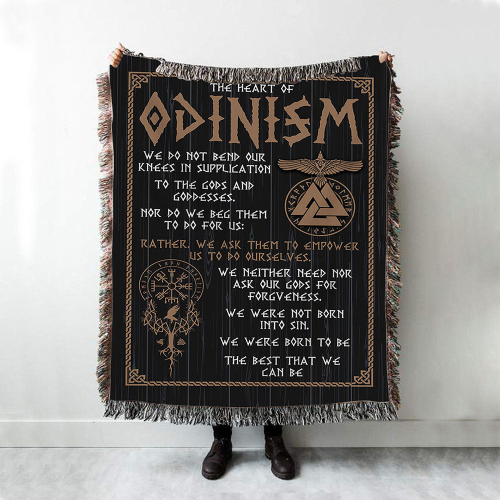 The Heart Of Odinism Woven Throw Blanket - Christian Wall Woven Blanket - Religious Woven Blanket Prints