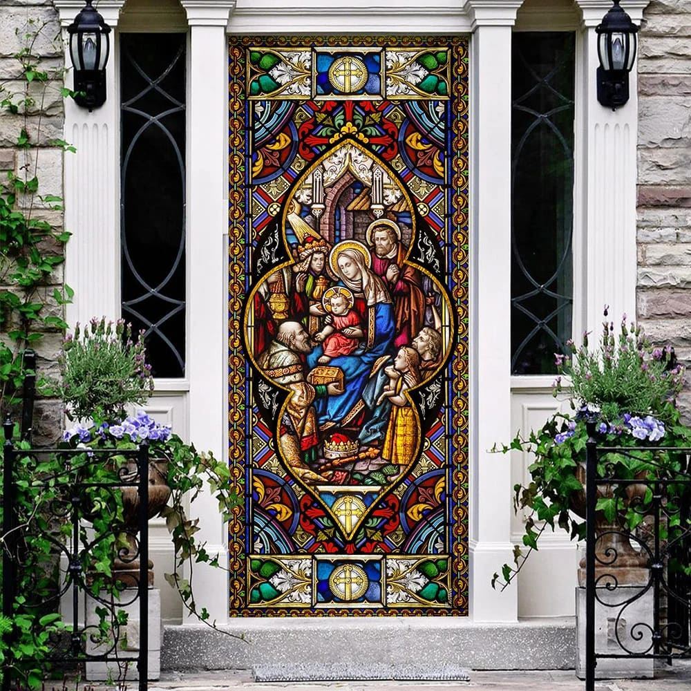 The Holy Family Door Cover, Christian Door Decor, Door Christian Church, Christian Door Plaques