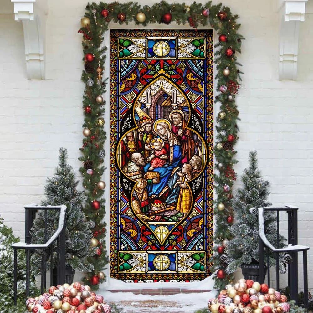 The Holy Family Door Cover, Christian Door Decor, Door Christian Church, Christian Door Plaques