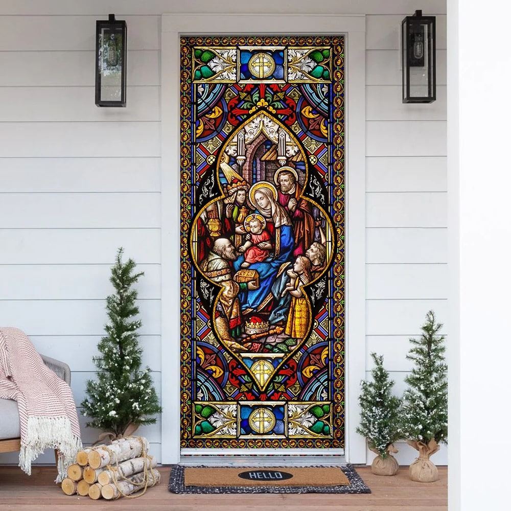 The Holy Family Door Cover, Christian Door Decor, Door Christian Church, Christian Door Plaques