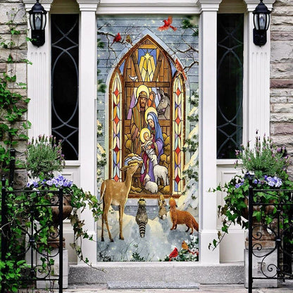 The Holy Family Door Cover, Christmas Nativity Scene Door Cover, Christian Door Decor, Door Christian Church, Christian Door Plaques