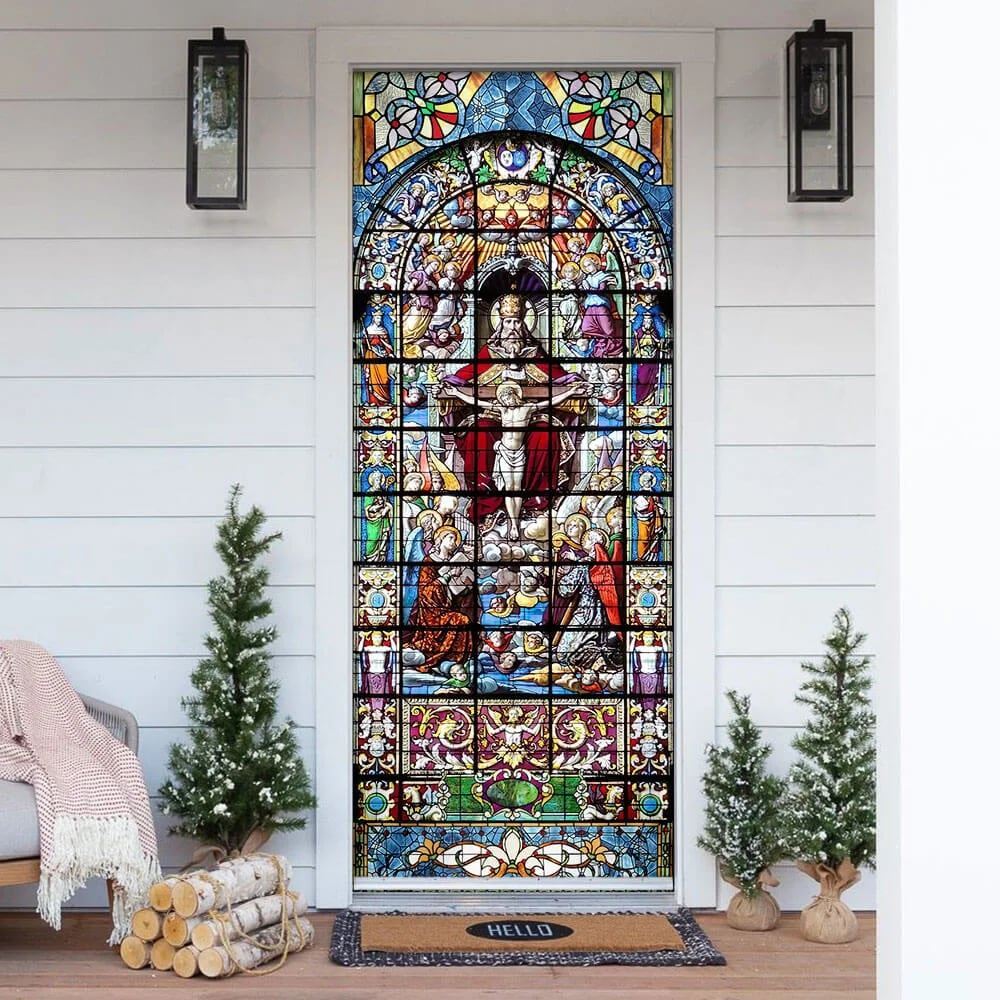 The Holy Trinity, Jesus Christ Door Cover, Christian Door Decor, Door Christian Church, Christian Door Plaques