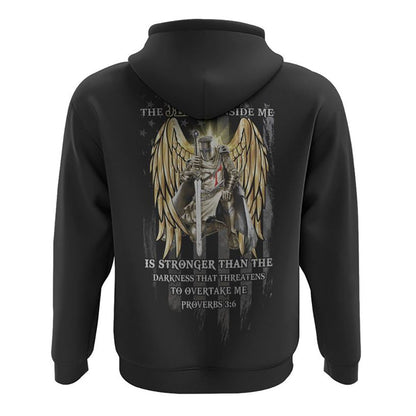 The Jesus Inside Me Is Stronger Than The Darkness Flag Warriors Wings All Over Print 3D Hoodie, Christian Hoodie, Bible Verse Shirt, Jesus Apparel