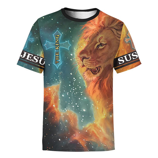 The King Jesus Lion Unisex All Over Print 3D T Shirt For Men And Women, Christian T-Shirt, Faith Shirt