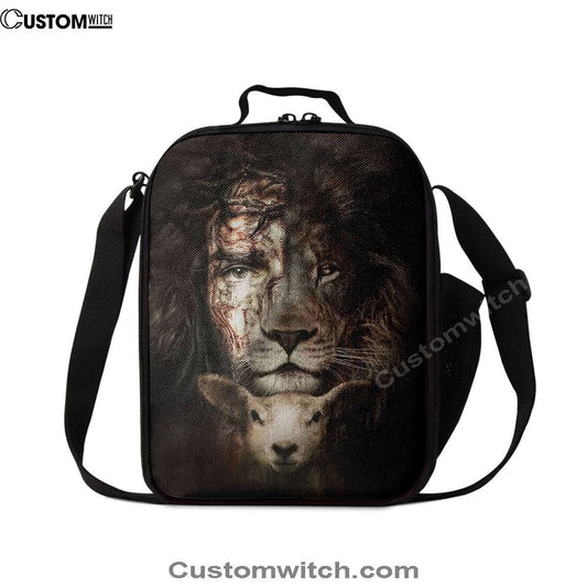 The King Lion And The Lamb Lunch Bag For Men And Women - Lion Lunch Bag, Spiritual Christian Lunch Box For School, Work