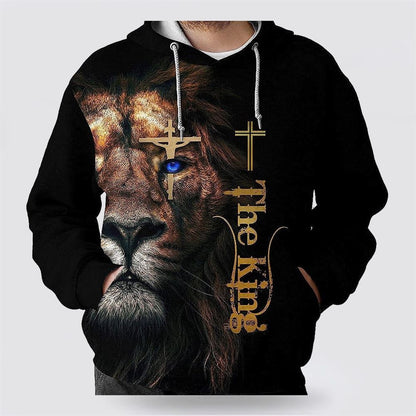 The King Lion Cross 3D Hoodies For Women Men, God 3D Printed Hoodie, Christian Apparel Hoodies