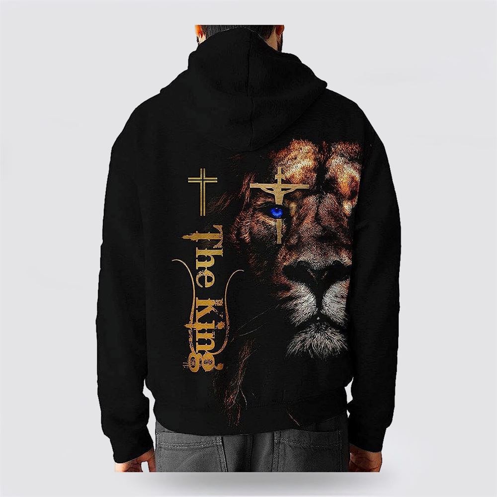 The King Lion Cross 3D Hoodies For Women Men, God 3D Printed Hoodie, Christian Apparel Hoodies