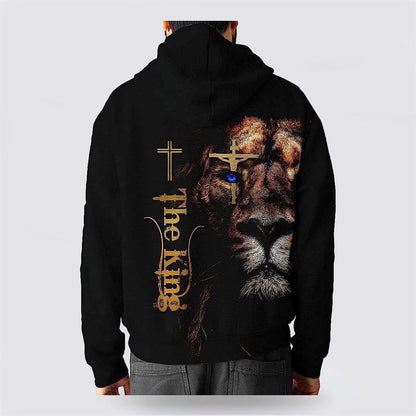 The King Lion Cross 3D Hoodies For Women Men, God 3D Printed Hoodie, Christian Apparel Hoodies