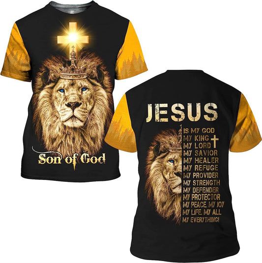 The King Lion Son Of God All Over Print 3D T Shirt For Men And Women, Christian T-Shirt, Faith Shirt