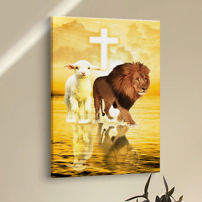 The Lamb Of God And Lion Of Judah Canvas Prints - Bible Verse Wall Decor - Scripture Wall Art
