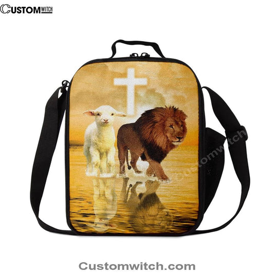 The Lamb Of God And Lion Of Judah Lunch Bag For Men And Women, Spiritual Christian Lunch Box For School, Work