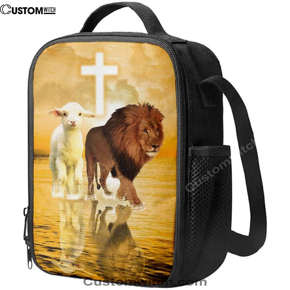 The Lamb Of God And Lion Of Judah Lunch Bag For Men And Women, Spiritual Christian Lunch Box For School, Work