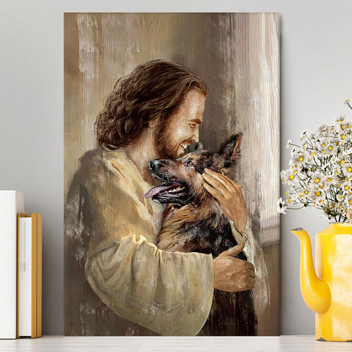 The Life Of Jesus German Shepherd Dog Dog Lover Canvas Wall Art - Bible Verse Canvas Art - Inspirational Art - Christian Home Decor
