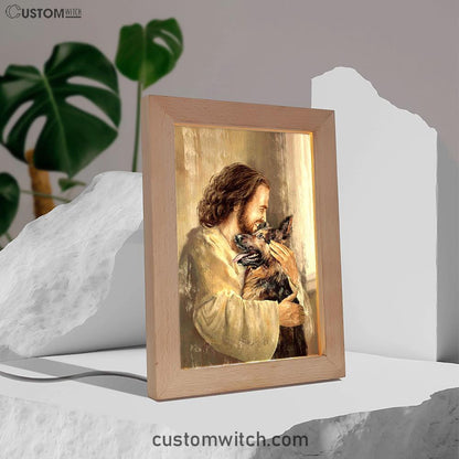 The Life Of Jesus German Shepherd Dog Dog Lover Frame Lamp Art - Bible Verse Wooden Lamp - Inspirational Art - Christian Home Decor