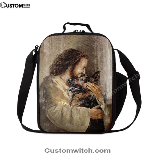 The Life Of Jesus German Shepherd Dog Dog Lover Lunch Bag For Men And Women, Spiritual Christian Lunch Box For School, Work