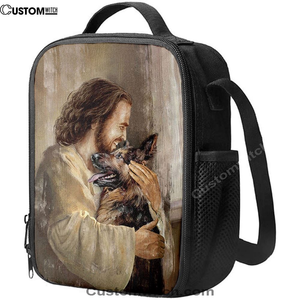 The Life Of Jesus German Shepherd Dog Dog Lover Lunch Bag For Men And Women, Spiritual Christian Lunch Box For School, Work