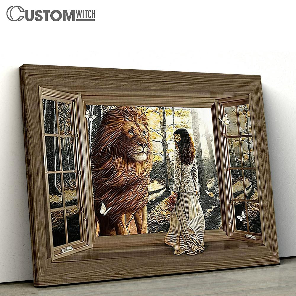 The Lion And Girl Canvas Art - Lion Canvas Wall Decor - Christian Scripture Canvas_6257 1