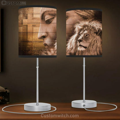 The Lion Cross Table Lamb Art - Lion Table Lamb Wall Decor - Christian Scripture Table Lamb