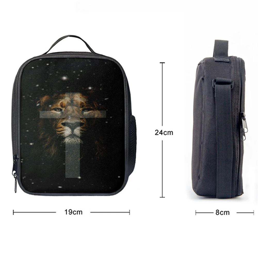 The Lion King Cross Lunch Bag For Men And Women - Lion Lunch Bag, Spiritual Christian Lunch Box For School, Work