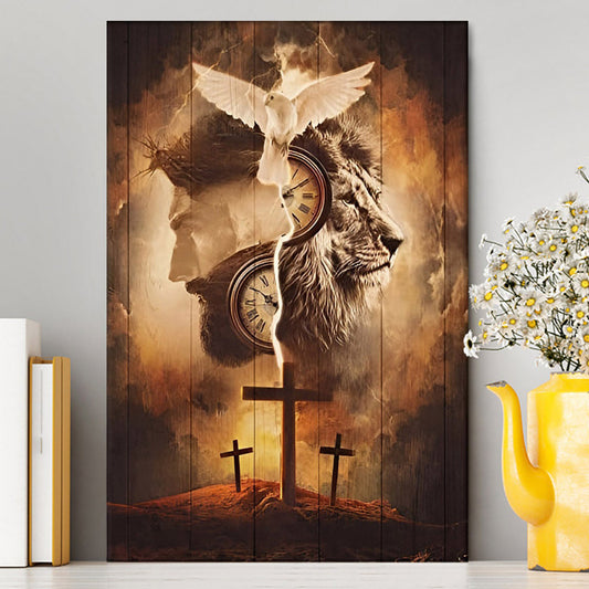 The Lion King Jesus Cross Canvas Prints - Lion Canvas Art - Christian Inspirational Canvas