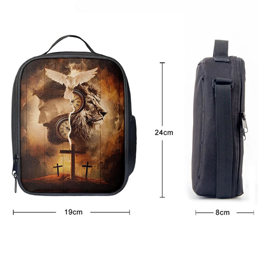 The Lion King Jesus Cross Lunch Bag For Men And Women - Lion Lunch Bag, Spiritual Christian Lunch Box For School, Work