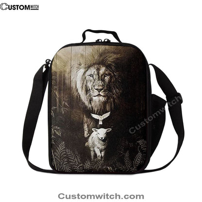The Lion Lamb Dove Lunch Bag For Men And Women - Lion Lunch Bag, Spiritual Christian Lunch Box For School, Work