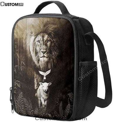 The Lion Lamb Dove Lunch Bag For Men And Women - Lion Lunch Bag, Spiritual Christian Lunch Box For School, Work
