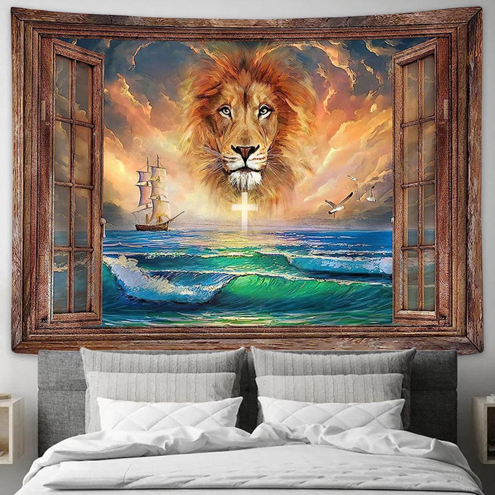 The Lion Ocean Beach Canvas Art - Lion Canvas Wall Decor - Christian Scripture Canvas_4790 2