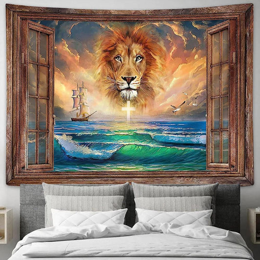 The Lion Ocean Beach Canvas Art - Lion Canvas Wall Decor - Christian Scripture Canvas_4790 2