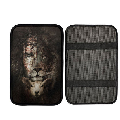 The Lion Of Judah And Lamb Car Armrest Pad, Christ Car Interior Accessories