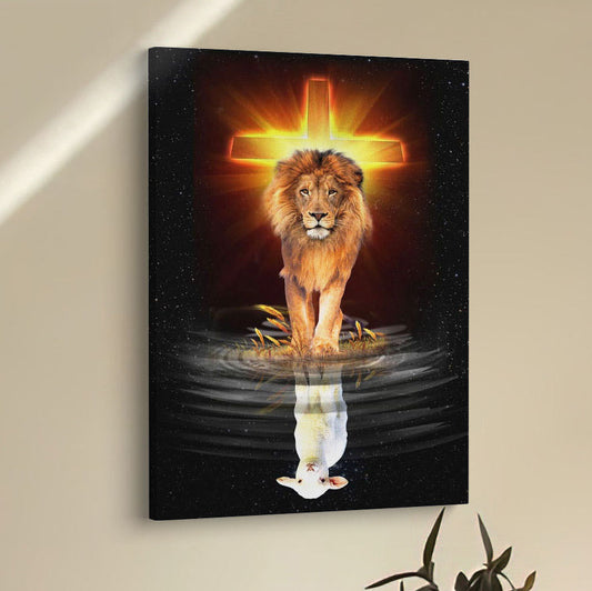 The Lion Of Judah And The Lamb Of God Canvas Prints - Bible Verse Wall Decor - Scripture Wall Art